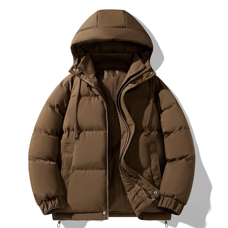 Women's Quilted Puffer Jacket with Hood Drawstring and Snap Storm Flap - Image 4