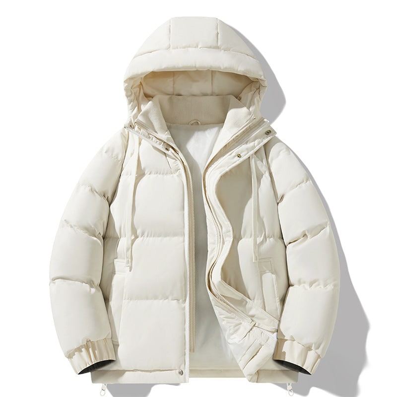 Women's Quilted Puffer Jacket with Hood Drawstring and Snap Storm Flap - Image 5