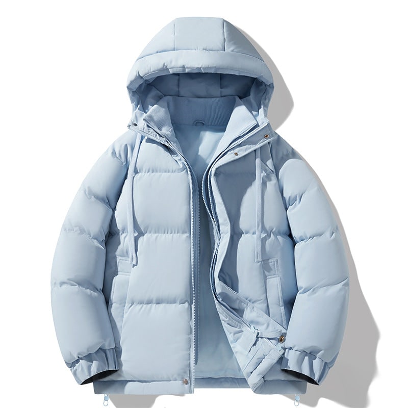 Women's Quilted Puffer Jacket with Hood Drawstring and Snap Storm Flap - Image 7