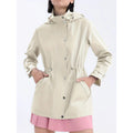 Women's Rain Jacket Windbreaker with Adjustable Hood and Drawstring Waist - Image 8