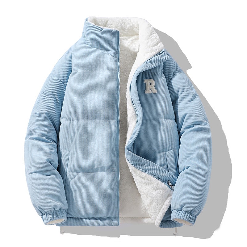Women's Reversible Puffer Jacket with Quilted Sherpa Fleece and High Collar - Image 10