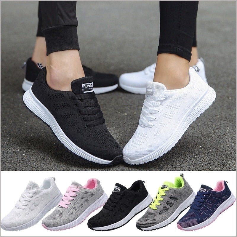 Women's Running Shoes Knit with Arch Support Lace-Up - Image 10