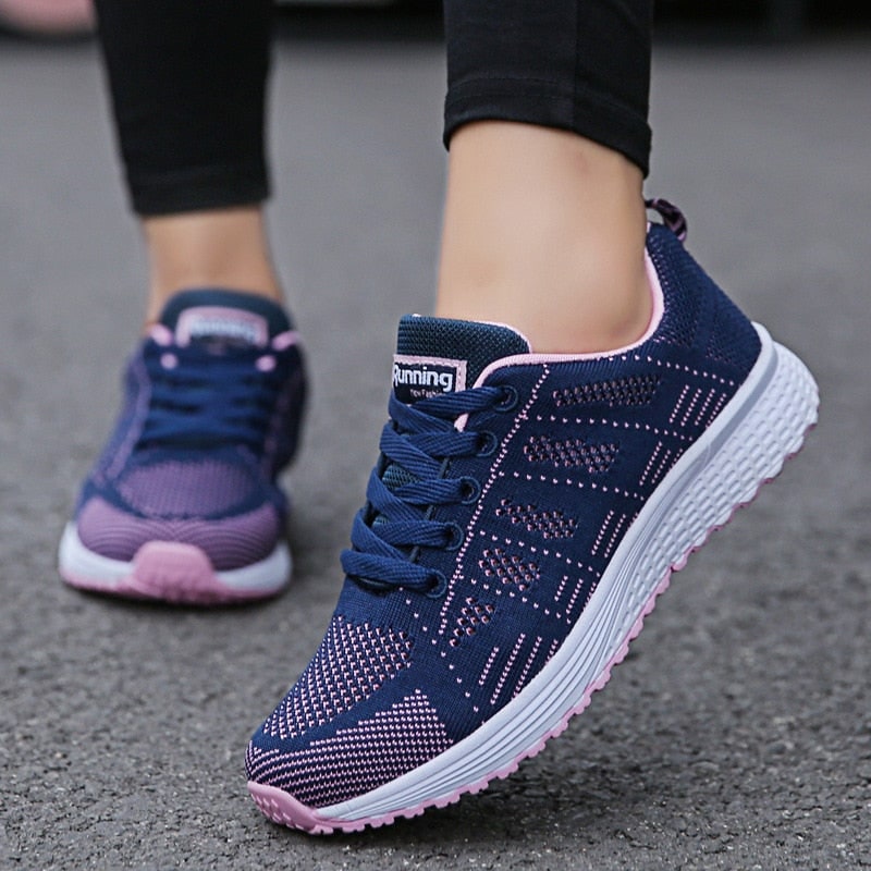 Women's Running Shoes Knit with Arch Support Lace-Up - Image 3
