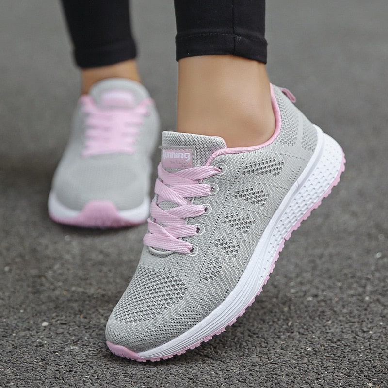 Women's Running Shoes Knit with Arch Support Lace-Up - Image 4