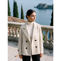 Women's Short Double-Breasted Coat Winter Casual Notched Lapel - Image 1