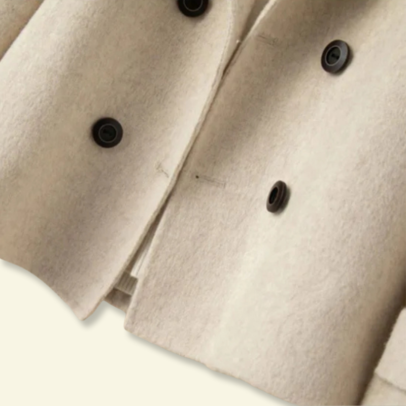 Women's Short Double-Breasted Coat Winter Casual Notched Lapel - Image 13