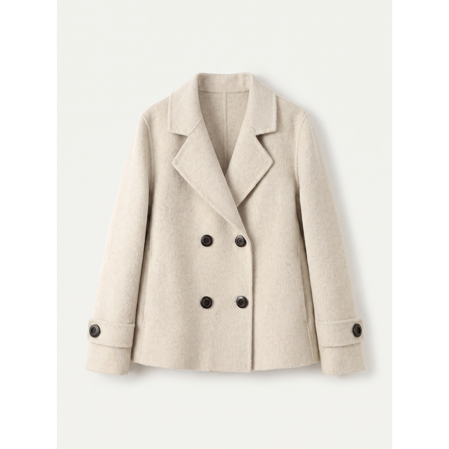 Women's Short Double-Breasted Coat Winter Casual Notched Lapel - Image 5