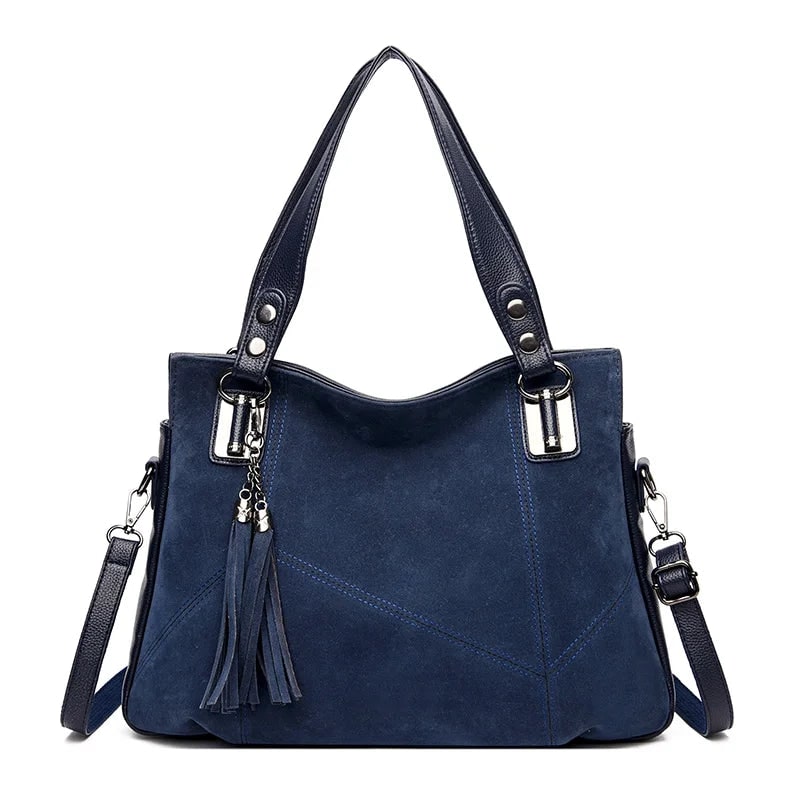 Women's Shoulder Bag Handbag Suede Leather with Dual Handles Structured - Image 12