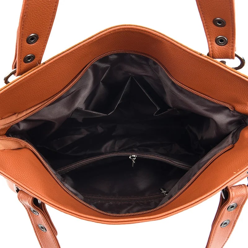 Women's Shoulder Bag Handbag Suede Leather with Dual Handles Structured - Image 8