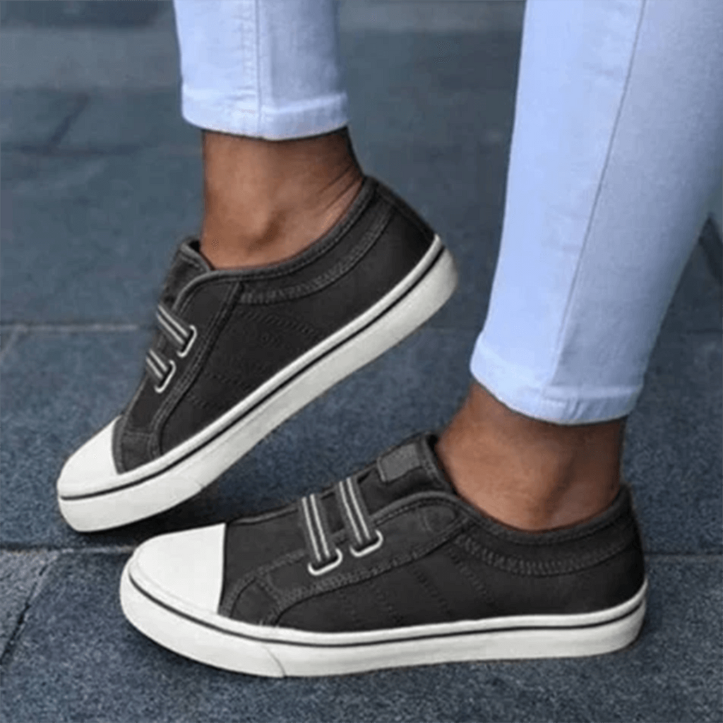 Women's Slip on Sneakers Non Work Resistant Canvas Laceless Trainers - Image 1