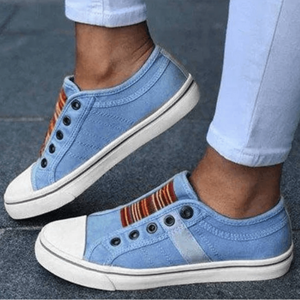 Women's Slip on Sneakers Non Work Resistant Canvas Laceless Trainers - Image 2