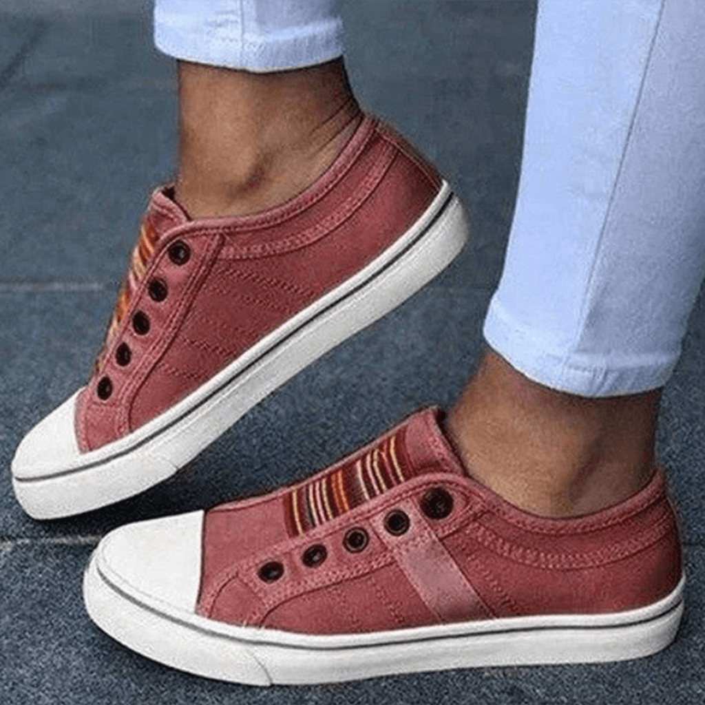 Women's Slip on Sneakers Non Work Resistant Canvas Laceless Trainers - Image 5