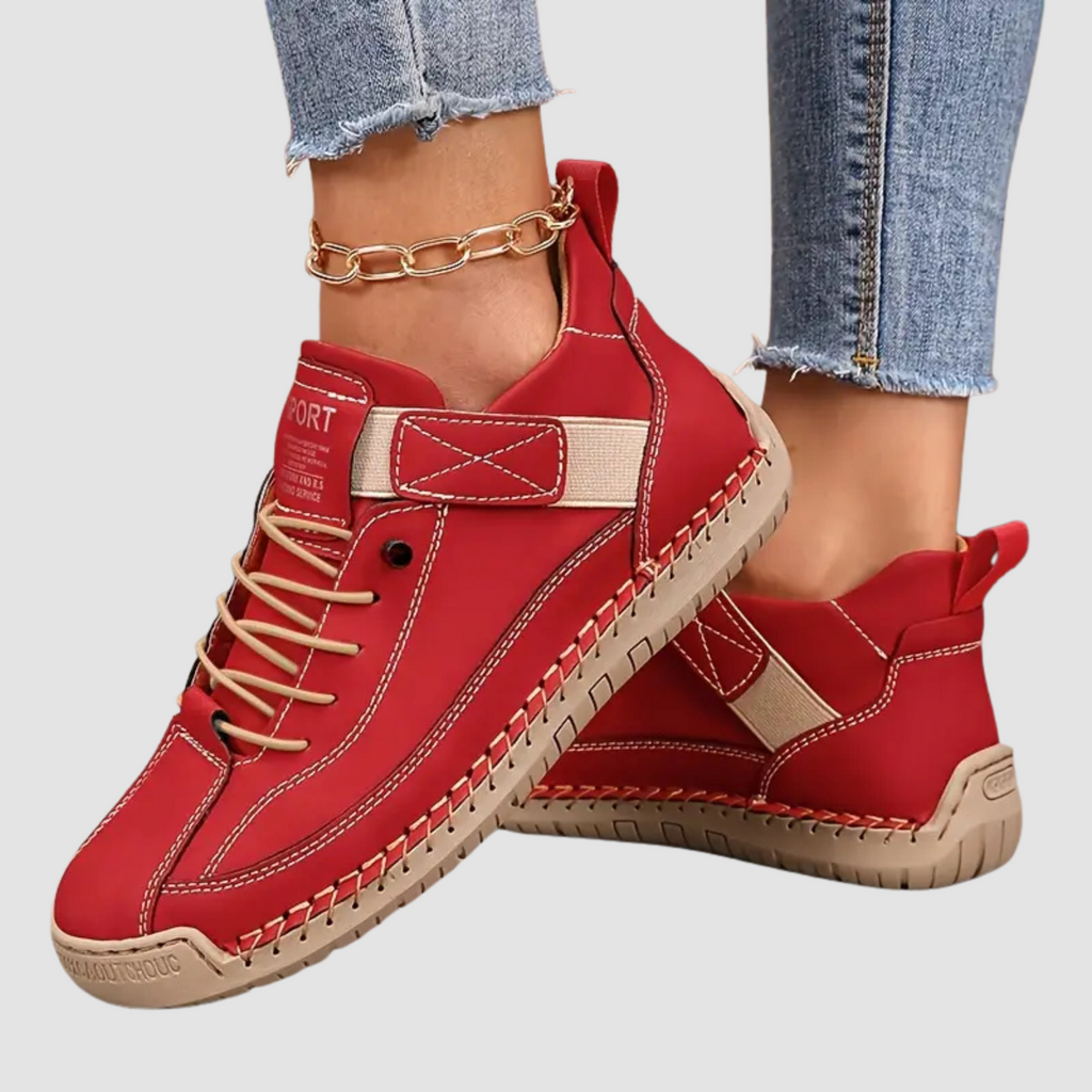 Women's Slip on Sneakers Walking Shoes with Padded Collar and Faux Leather Upper - Image 2
