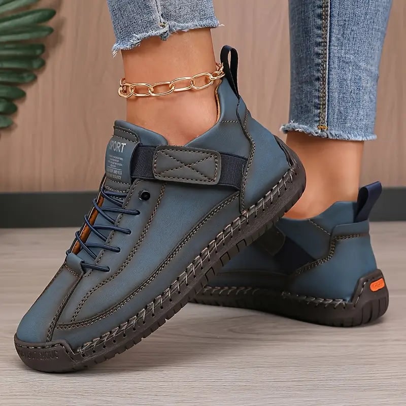 Women's Slip on Sneakers Walking Shoes with Padded Collar and Faux Leather Upper - Image 4