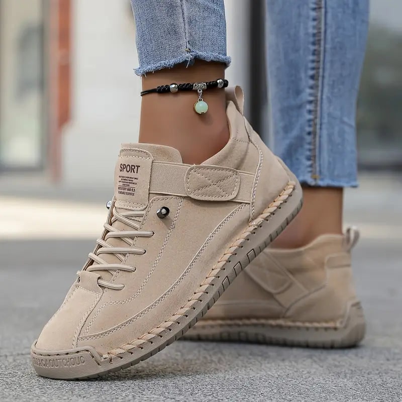 Women's Slip on Sneakers Walking Shoes with Padded Collar and Faux Leather Upper - Image 6