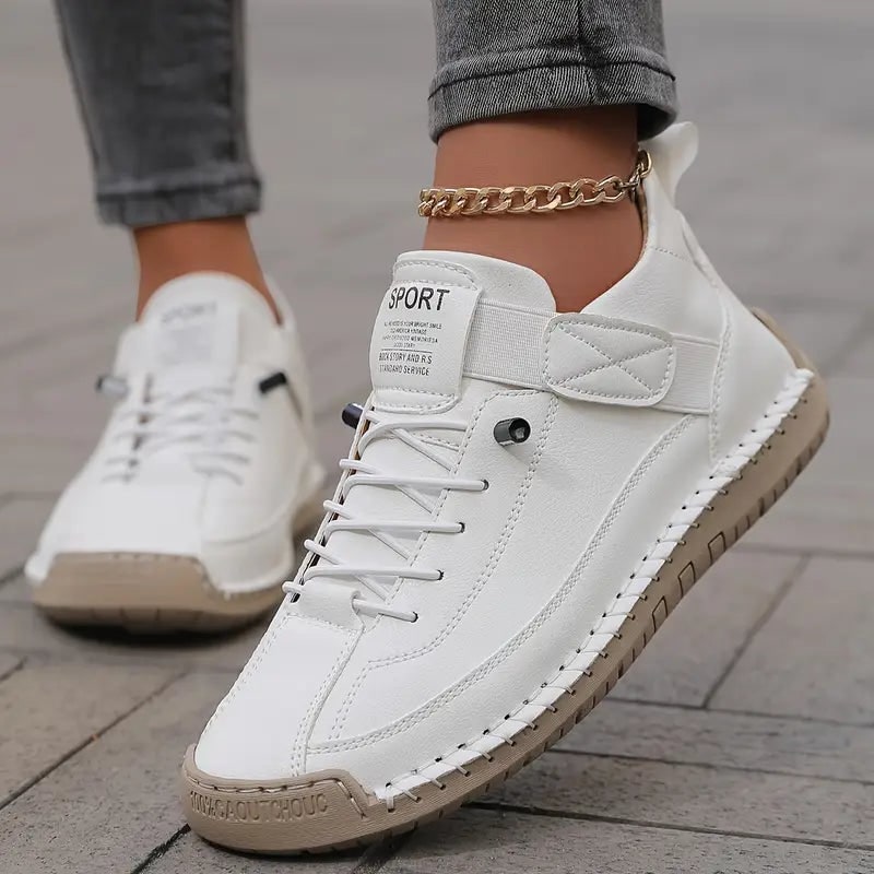 Women's Slip on Sneakers Walking Shoes with Padded Collar and Faux Leather Upper - Image 7