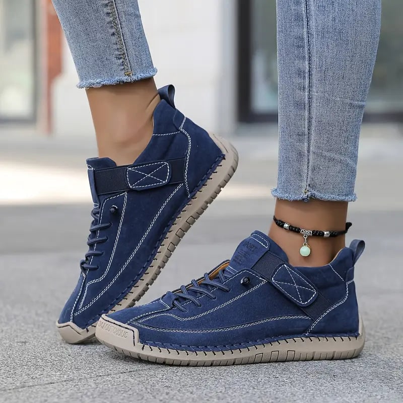 Women's Slip on Sneakers Walking Shoes with Padded Collar and Faux Leather Upper - Image 8