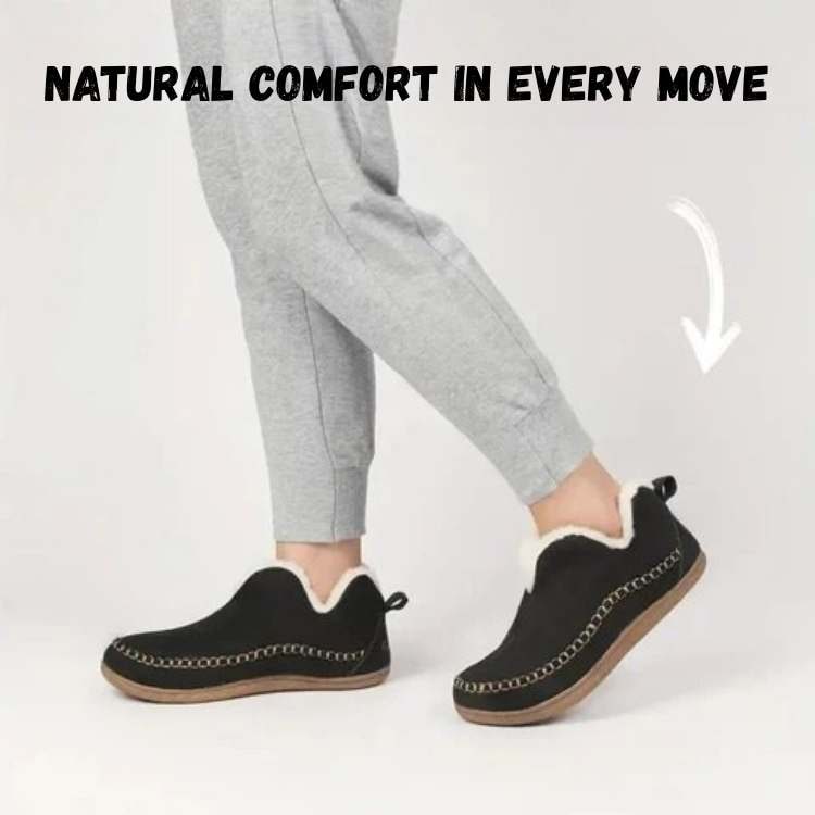 Women's Slipper Booties with Fleece Lining Sherpa Collar and Arch Support - Image 3