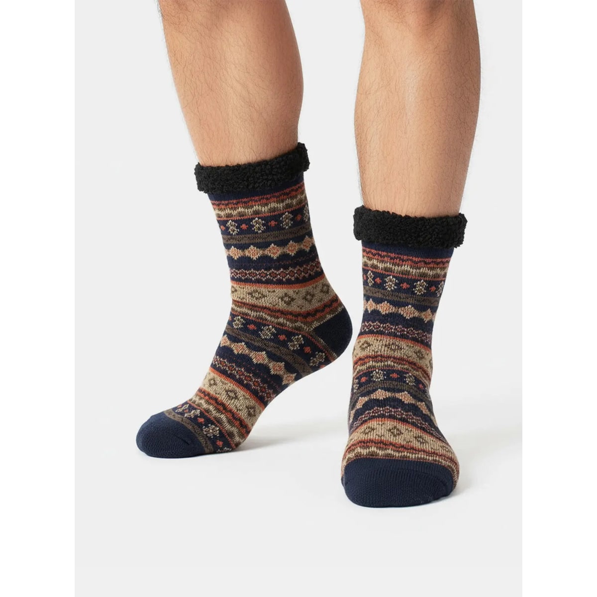 Women's Slipper Socks Non Slip with Fleece Lining and Cozy Knit Pattern - Image 2