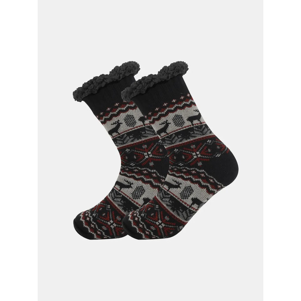 Women's Slipper Socks Non Slip with Fleece Lining and Cozy Knit Pattern - Image 4