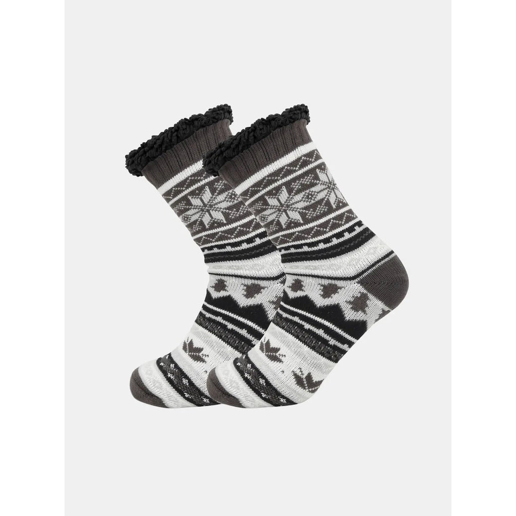 Women's Slipper Socks Non Slip with Fleece Lining and Cozy Knit Pattern - Image 5