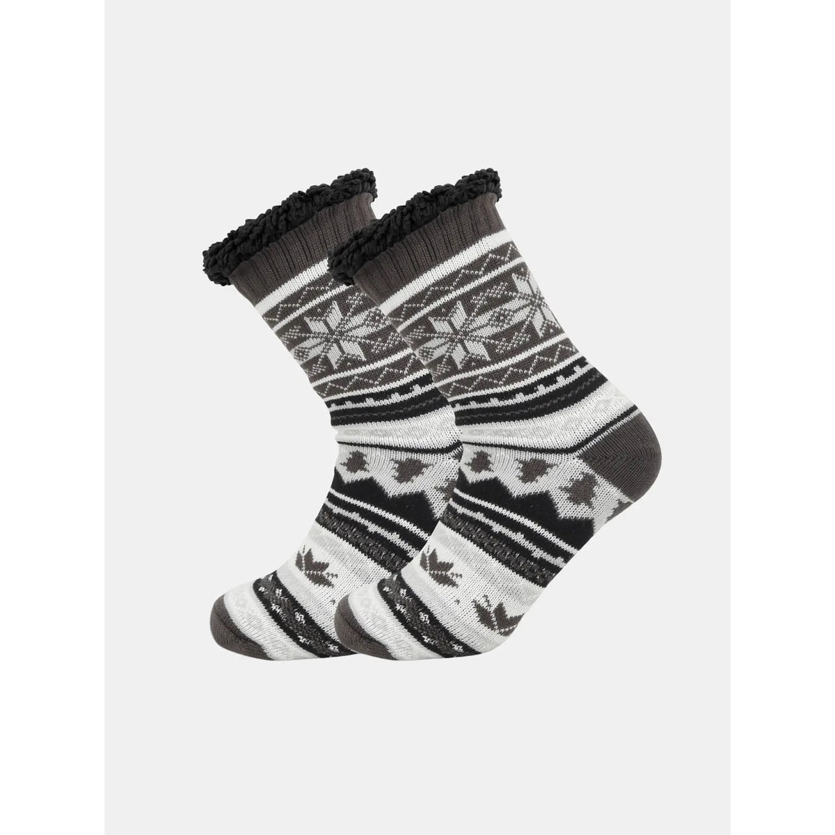 Women's Slipper Socks Non Slip with Fleece Lining and Cozy Knit Pattern - Image 5