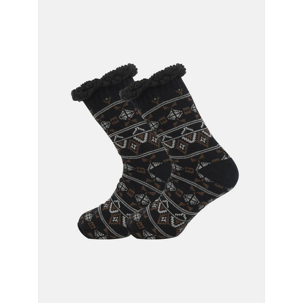 Women's Slipper Socks Non Slip with Fleece Lining and Cozy Knit Pattern - Image 7