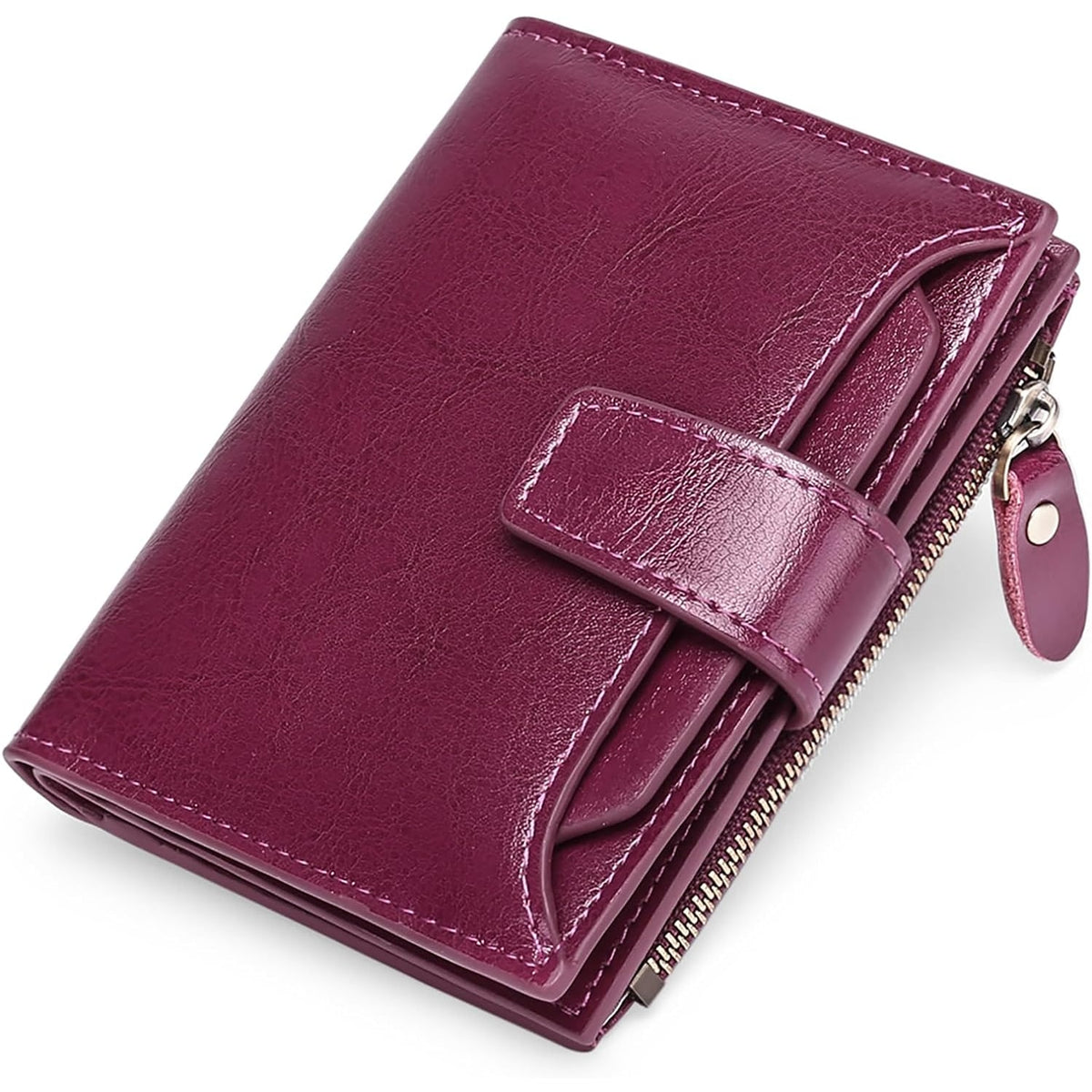 Women's Small Bifold Wallet with Zipper Coin Pocket and RFID Protection - Image 12