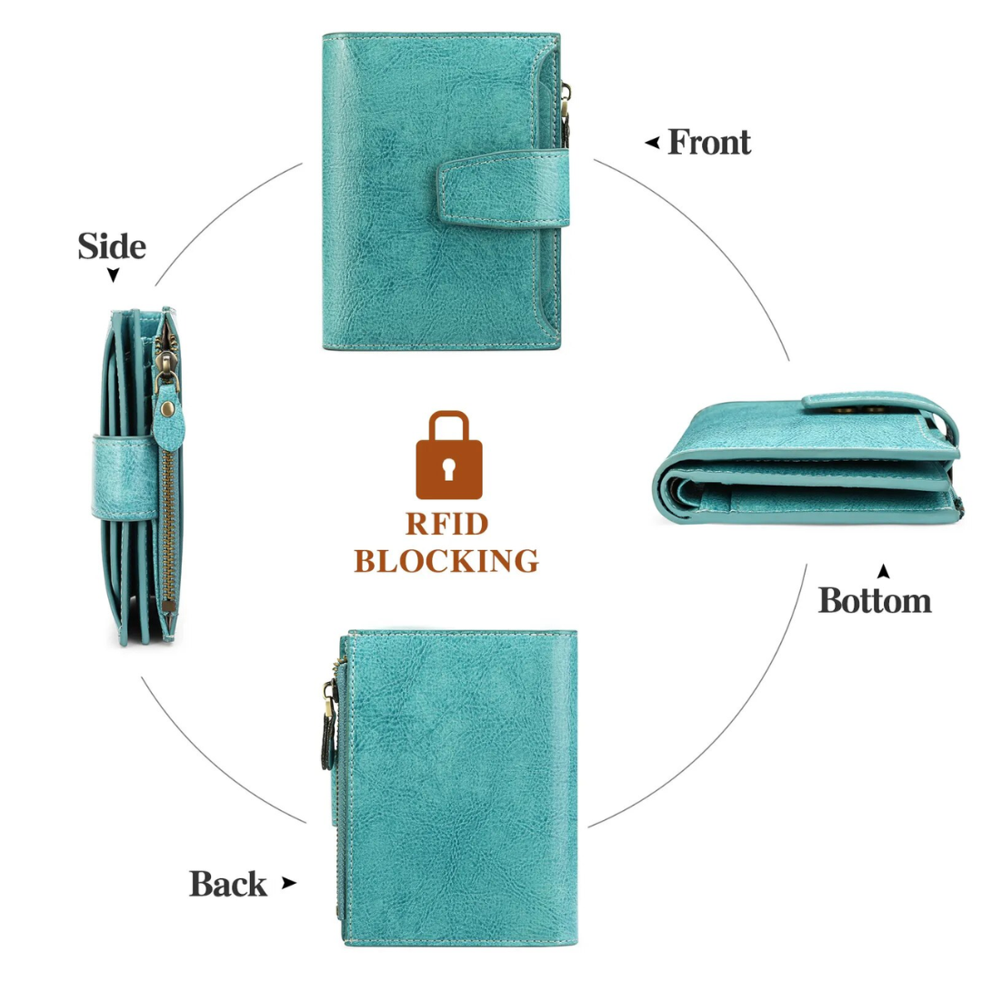 Women's Small Bifold Wallet with Zipper Coin Pocket and RFID Protection - Image 28