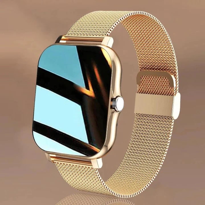 Women's Smartwatch with Rectangular Display Metal Mesh Strap and Health Tracking - Image 10