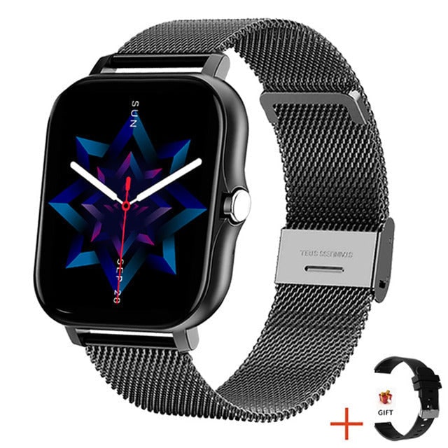 Women's Smartwatch with Rectangular Display Metal Mesh Strap and Health Tracking - Image 11
