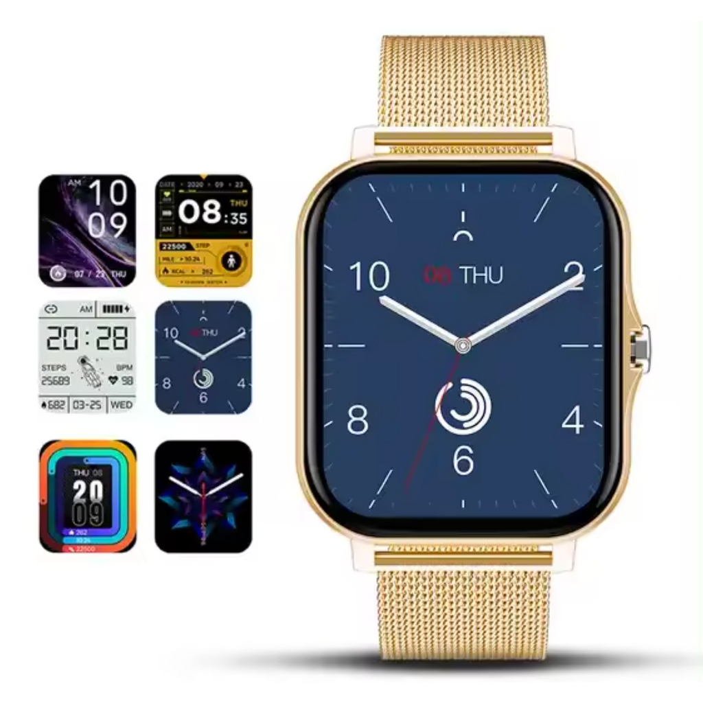 Women's Smartwatch with Rectangular Display Metal Mesh Strap and Health Tracking - Image 4