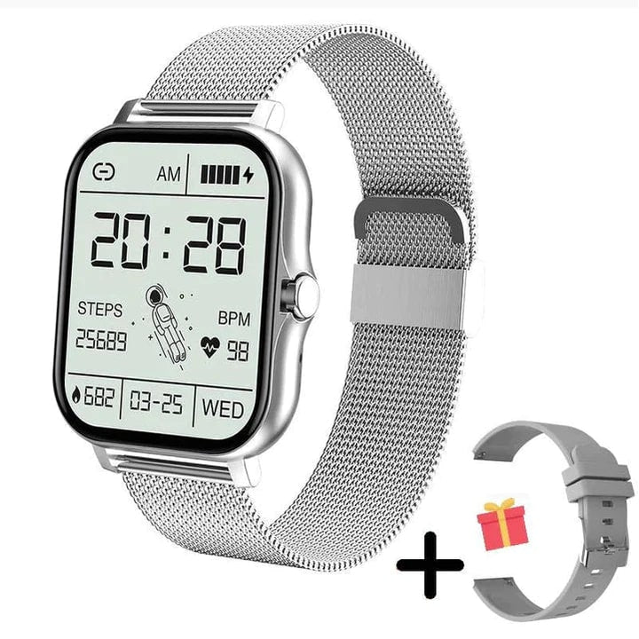 Women's Smartwatch with Rectangular Display Metal Mesh Strap and Health Tracking - Image 5