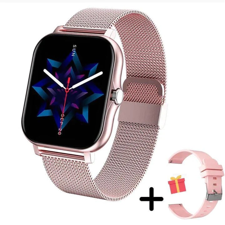 Women's Smartwatch with Rectangular Display Metal Mesh Strap and Health Tracking - Image 6