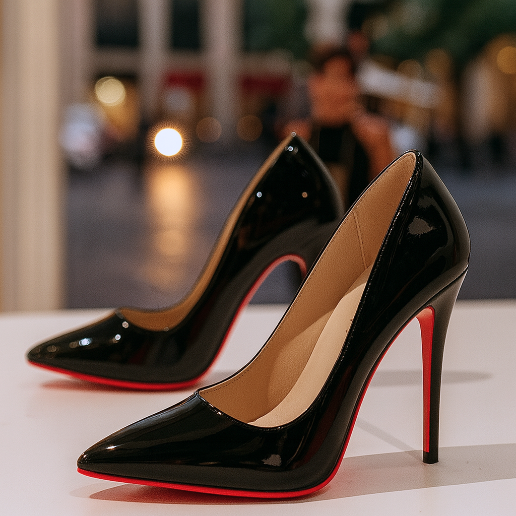 Women's Stiletto Pointed Toe High Heels with Patent Leather Slip-On - Image 4