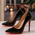 Women's Stiletto Pointed Toe High Heels with Patent Leather Slip-On - Image 4