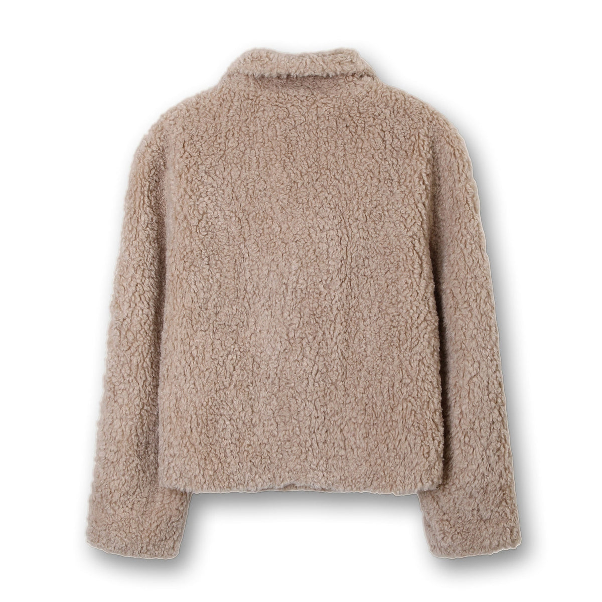 Women's Teddy Fleece Jacket Faux Fur Cropped with Double Breasted Gold Buttons - Image 4