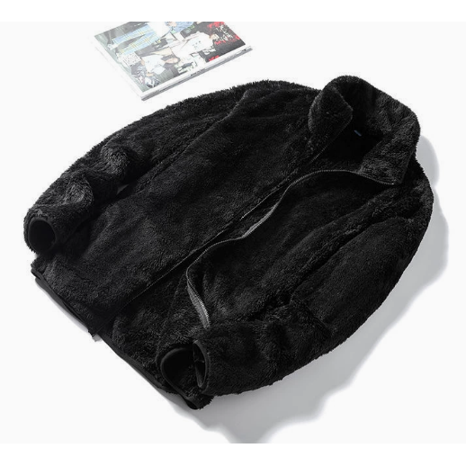 Women's Teddy Fleece Jacket with Stand-Up Collar and Full-Length Zip - Image 7