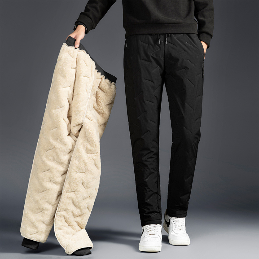 Women's Thermal Fleece Lined Pants with Waterproof Quilted Shell and Drawstring - Image 1