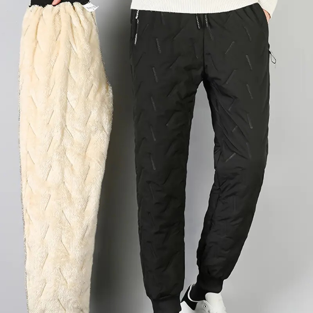 Women's Thermal Fleece Lined Pants with Waterproof Quilted Shell and Drawstring - Image 4