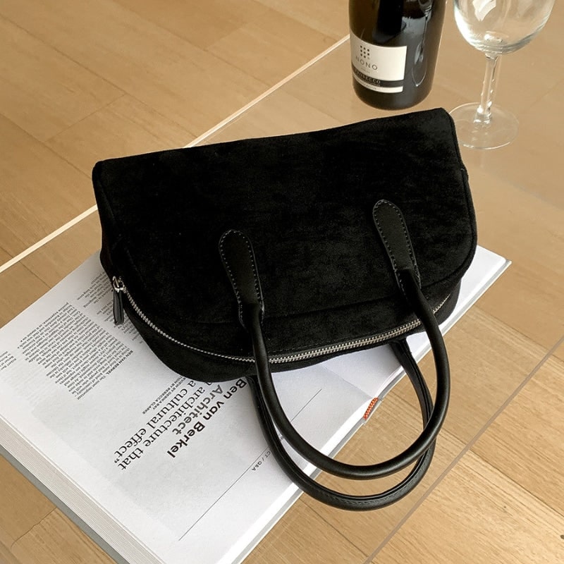 Women's Top Handle Tote Bag with Structured Dome Silhouette and Zip Closure - Image 2