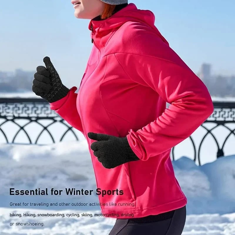 Women's Touchscreen Winter Gloves Knit with Silicone Grip and Conductive Fingertips - Image 6