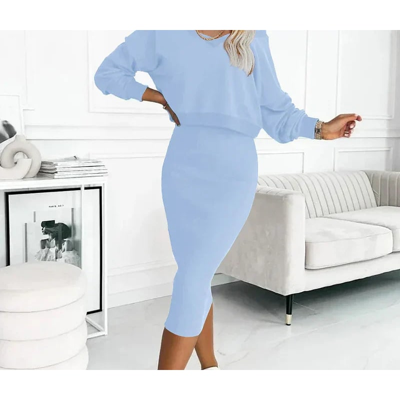 Women's Two Piece Midi Dress Set Sleeveless Cropped Pullover | Off Shoulder - Image 5