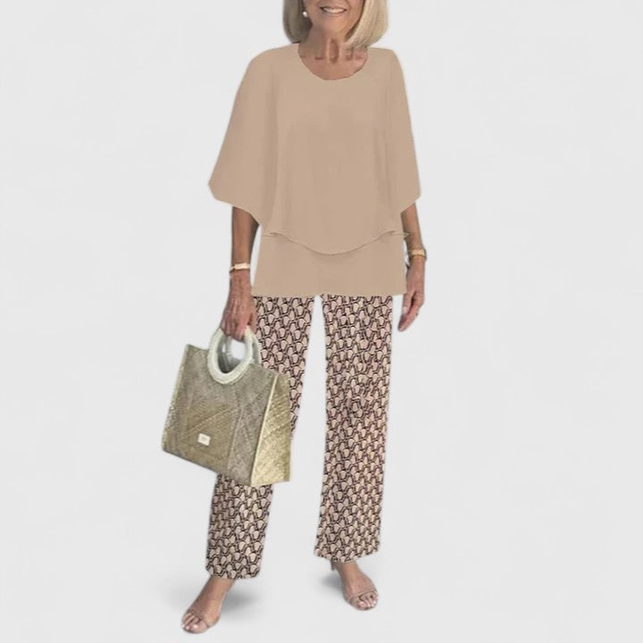 Women's Two Piece Pants Set Layered Tunic | Crew Neck - Image 15