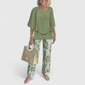 Women's Two Piece Pants Set Layered Tunic | Crew Neck - Image 2
