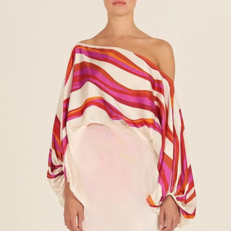 Women's Two Piece Set Off Shoulder Wide Leg Pants | Balloon Sleeves - Image 7