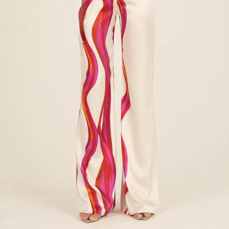 Women's Two Piece Set Off Shoulder Wide Leg Pants | Balloon Sleeves - Image 8