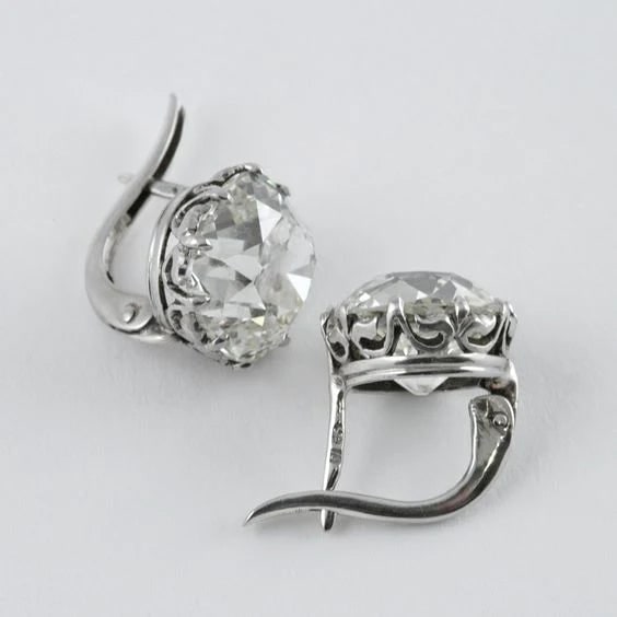 Women's Vintage Drop Leverback Earrings Filigree Zirconia - Image 1