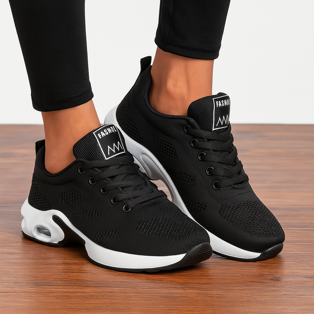 Women's Walking Shoes and Sneakers with Mesh Lace-Up and Air Cushion Sole - Image 1