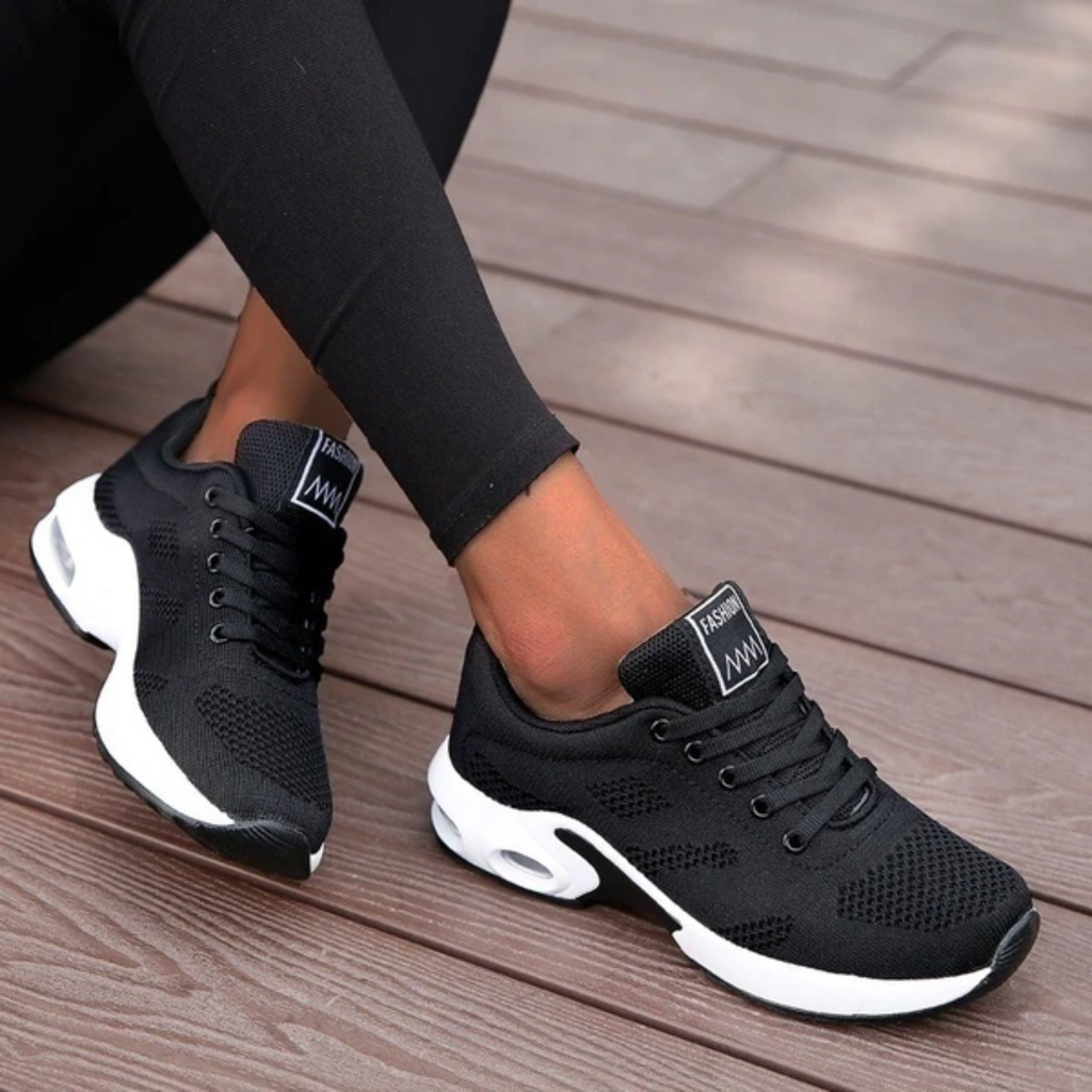 Women's Walking Shoes and Sneakers with Mesh Lace-Up and Air Cushion Sole - Image 2
